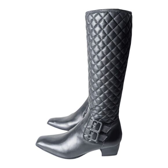 NWOB SESTO MEUCCI Italian Made Black Leather Knee High Boot Size 6.5N - Picture 3 of 9